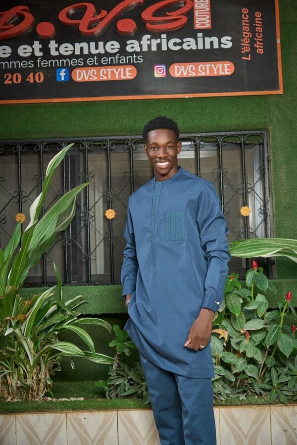 Costume africain bleu pétrole – Image 2